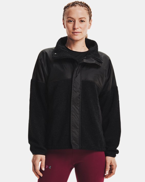 Women's UA Mission Full-Zip Jacket, Black, pdpMainDesktop image number 0